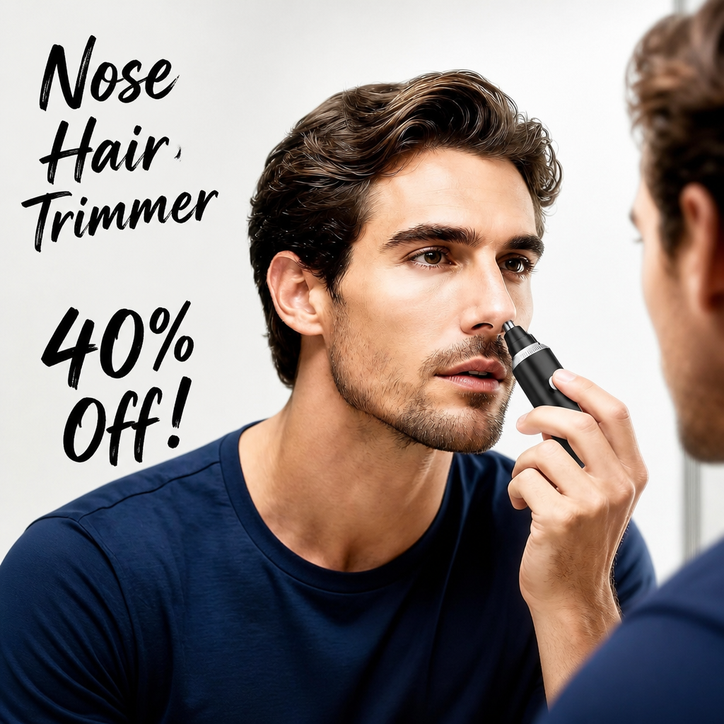 Nose Hair Trimmer for Men, 3-in-1 Professional Painless Rechargeable Eyebrow & Facial Hair Trimmer for Men Women, Multifunctional Trimmer with Powerful Motor and Dual-Edge Blades, IPX7 Waterproof