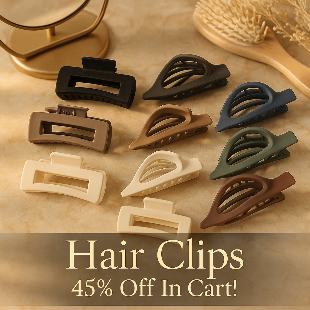 Hair Clips for Women 4.3 Inch Large Hair Claw Clips 8 pcs Square Claw Clips & Flat Hair Clips for Thick or Thin Hair French Concord Hair Barrettes Alligator Hair Accessories for Women (Leopard)