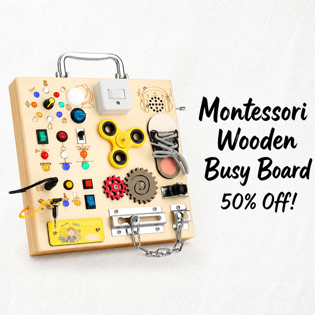 Montessori Wooden Busy Board