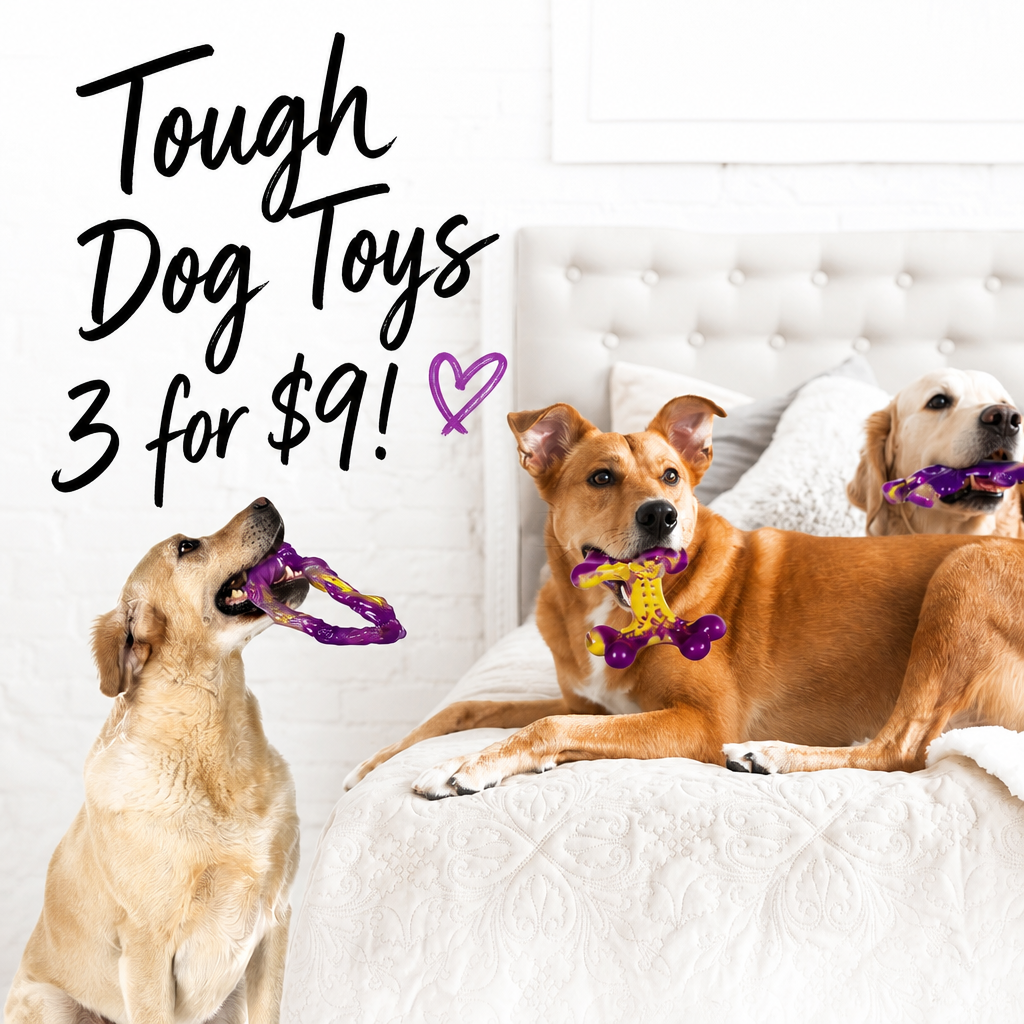 Frienhund Tough Dog Toys for Aggressive Chewers 3 Pack, Indestructible Dog Toys for Large Dogs, Dog Chew Toys, Aggressive Chew Toys to Keep Them Busy, Dog Toy for 30-75lbs Medium/Large Breeds