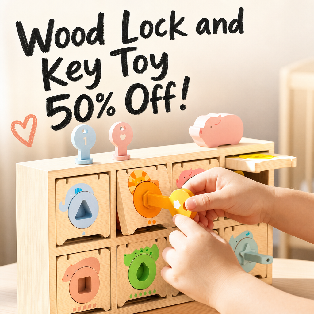 Montessori Toys for 2 Year Old|Wood Lock and Key Toddler Learning Toys
