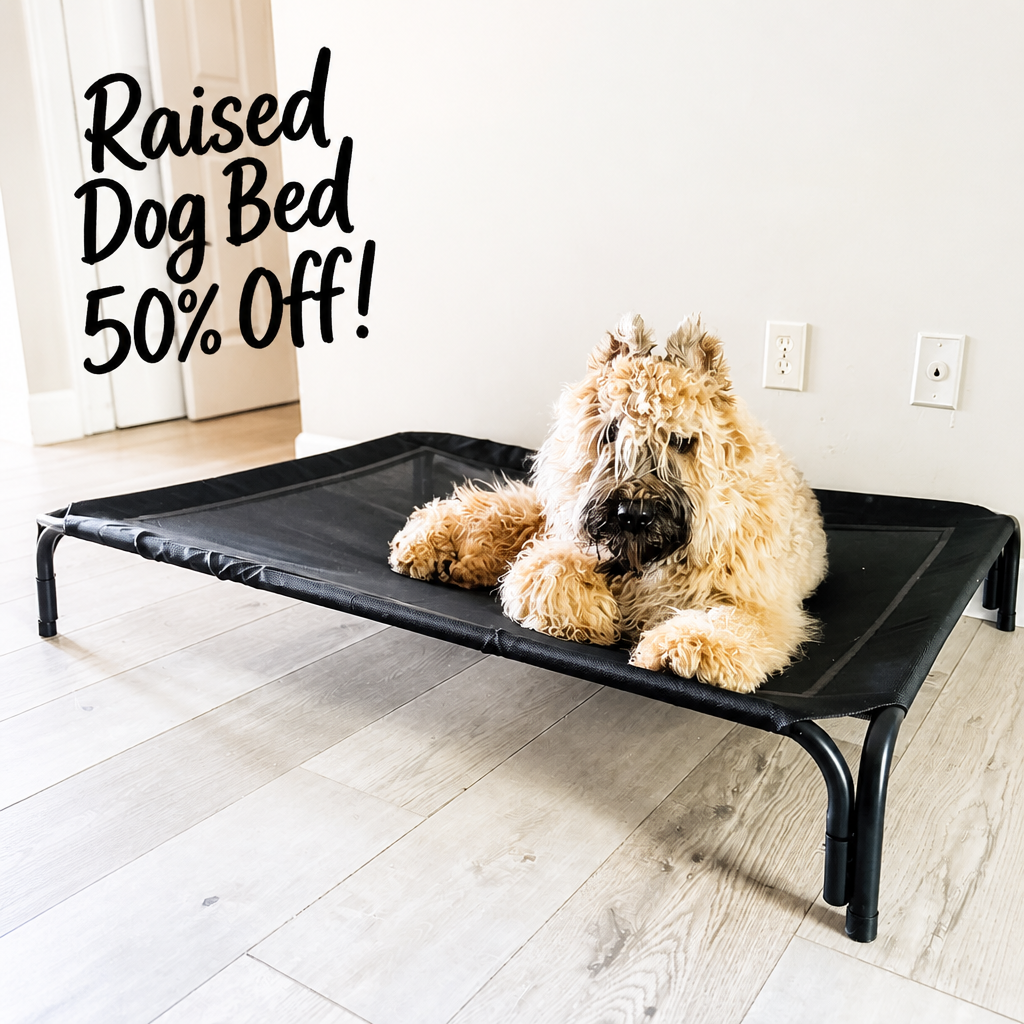 Raised Dog Bed Cooling Cot for Indoor Outdoor Use Portable Waterproof Mesh Pet Bed Washable for Large Medium Small Dogs, Grey