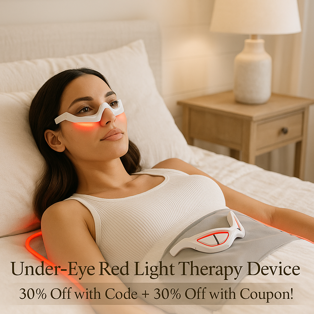 Under-Eye Red Light Therapy Device with Microcurren, 3D Contour Eye Massager for Dark Circles, Eye Bags & Wrinkles, Rechargeable Under Eye Treatment Device for Puffiness and Fine Lines