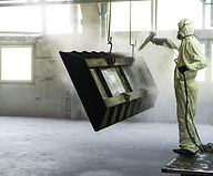 Работник Пескоструйная кусок металла metālkonstrukcijas metināšana welding armering svets steelstructures garināšana locīšana