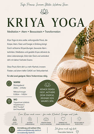 Flyer Kriya Yoga Mai26