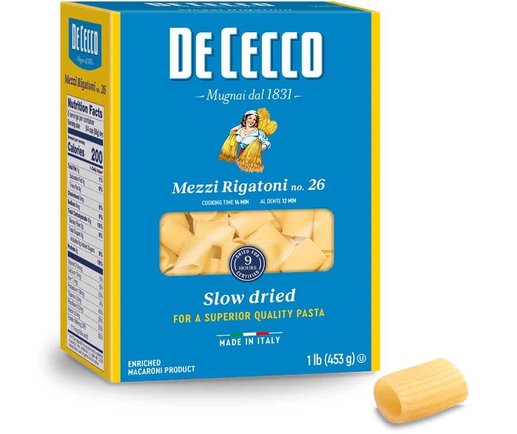 De Cecco Mezzi Rigatoni Napoletani # 26 Pasta