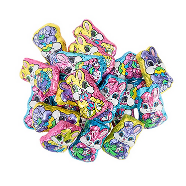 Pops Trading Company Foil Wrapped Milk Chocolate Flavored Mini Easter Bunnies,