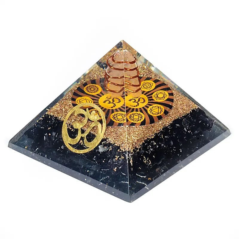 Orgonite chakras Pyramide tourmaline fleur de vie