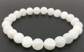 Bracelet Pierre de Lune blanche 8mm