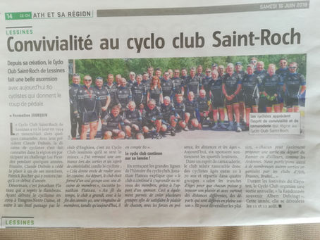 Cyclo Saint Roch à la une....