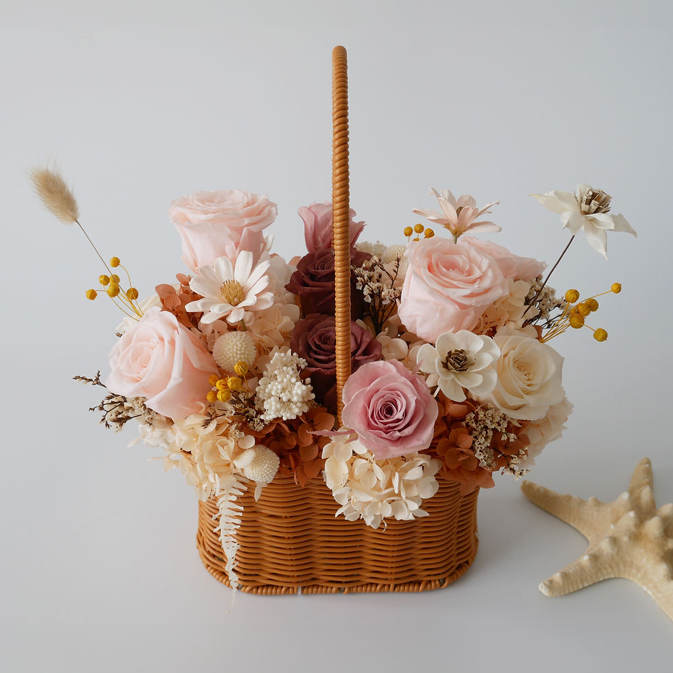 Thumbnail: Everlasting Elegant Flower Basket Arrangement