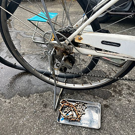 自転車のチェーン修理