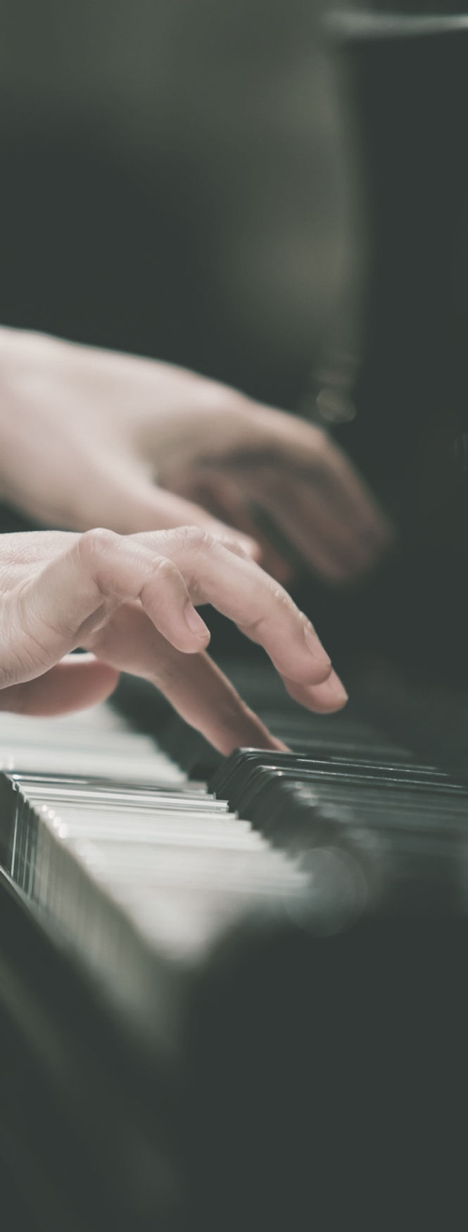 Hands girl playing piano