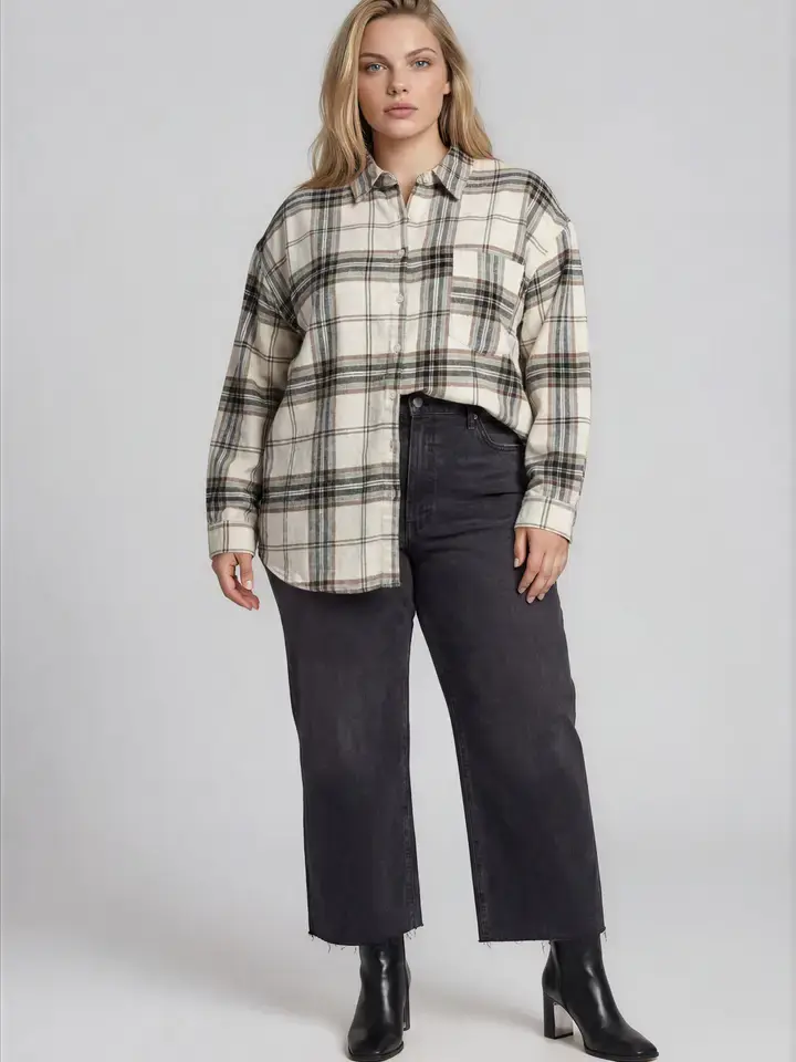 Sunday Button Up Plaid Shirt
