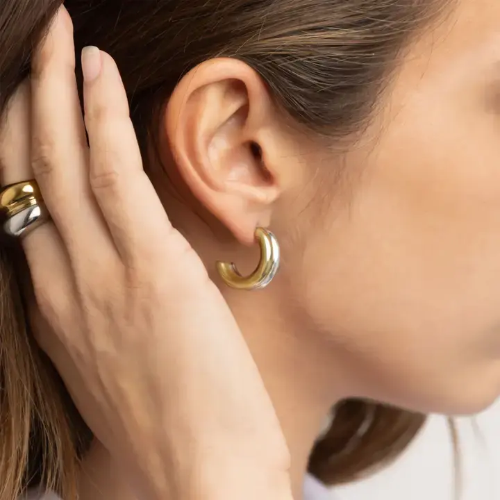 Waterproof Double Round Earrings