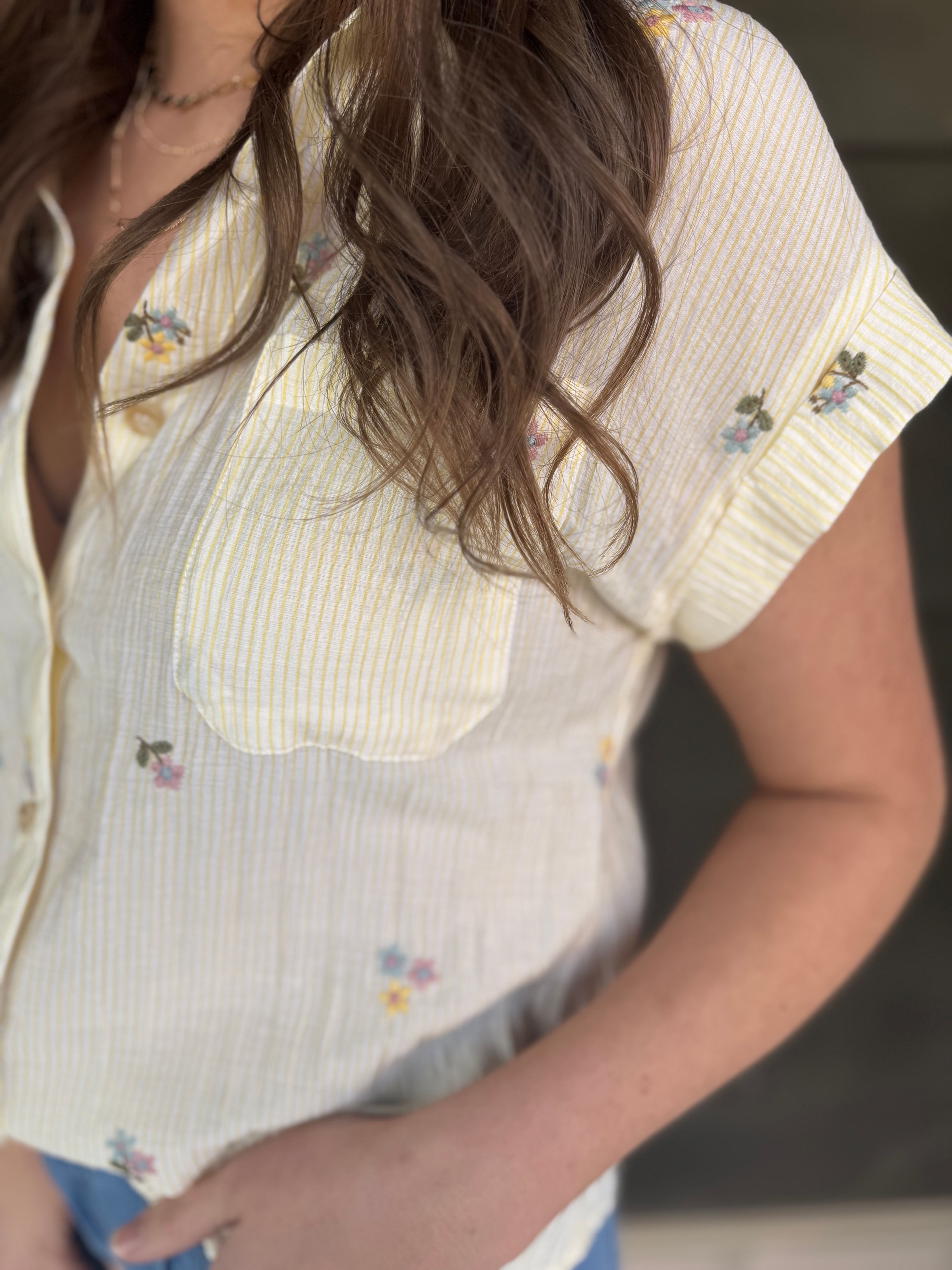 Petal & Pinstripe blouse