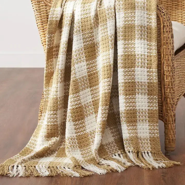 Golden Check Blanket 50x60