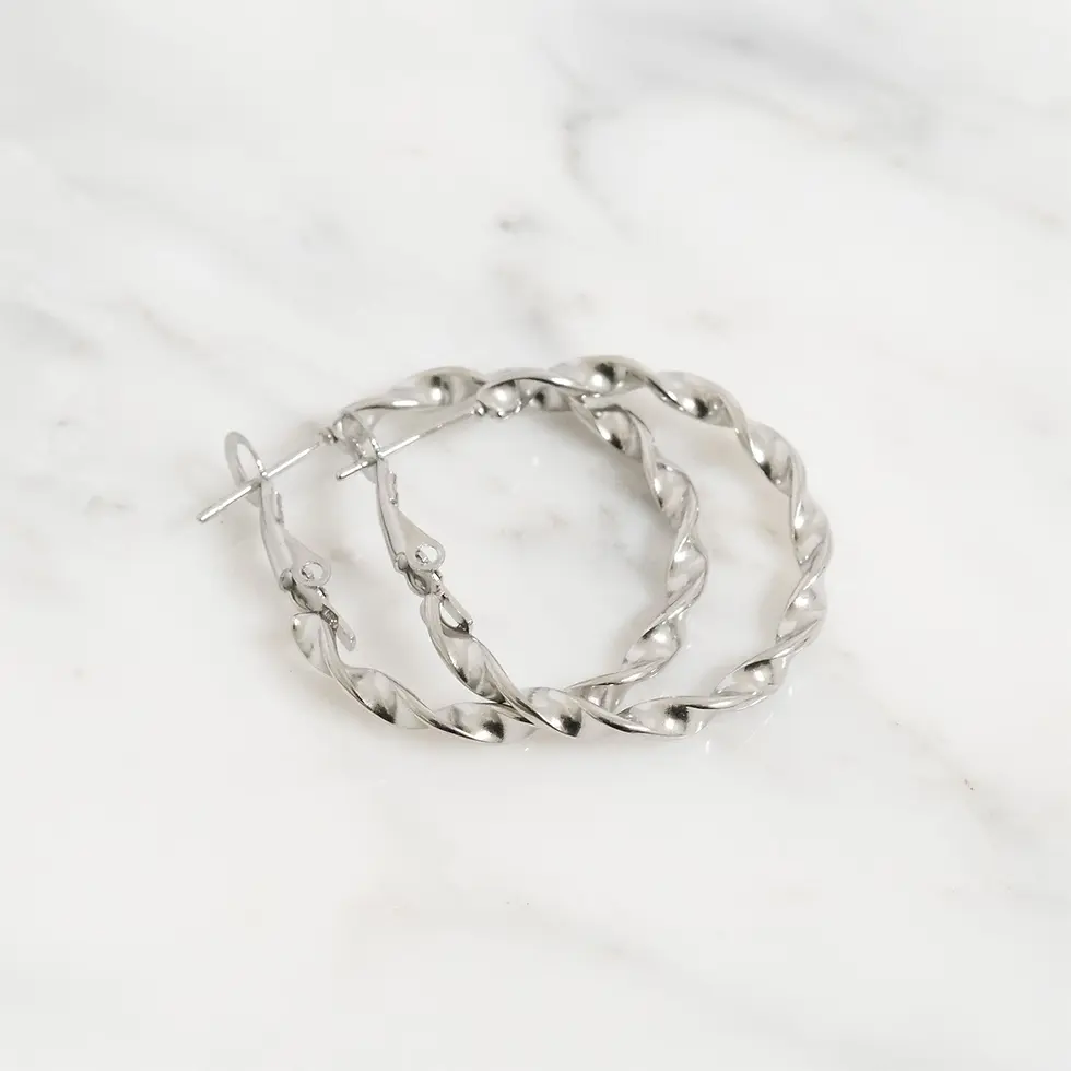 Thumbnail: Waterproof Twist Hoop Earrings