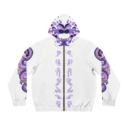 Copy of Eldritch Octopus Men's Full-Zip Hoodie: Purple, White