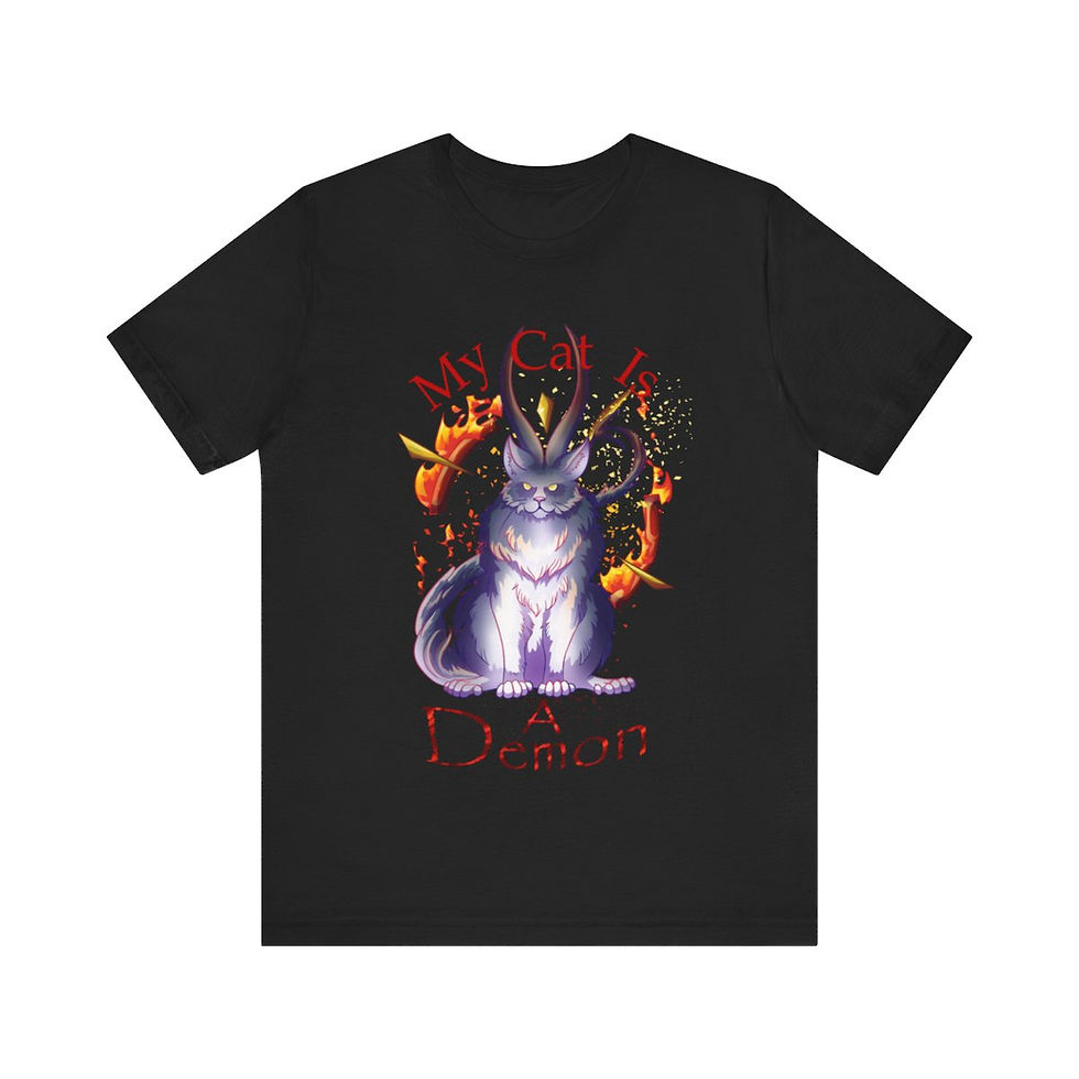 Thumbnail: My Cat is a Demon Unisex Jersey Short Sleeve Tee
