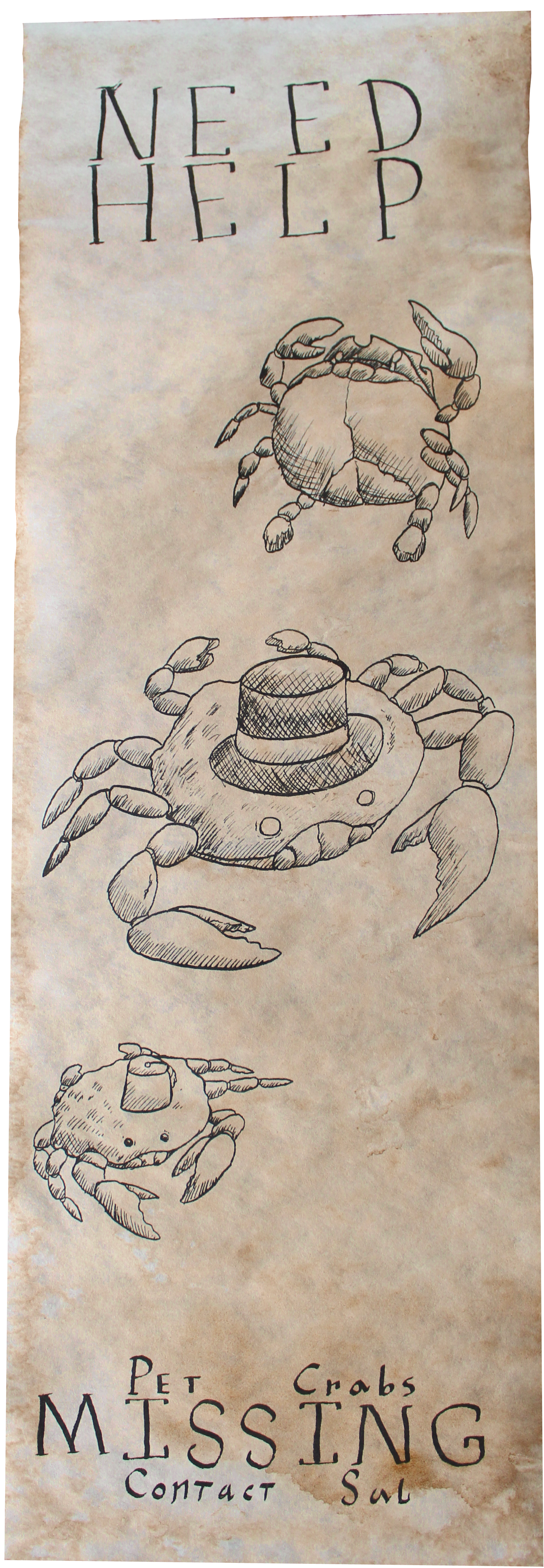 Sal's Missing Crabs Quest - Aged Parchment Print
