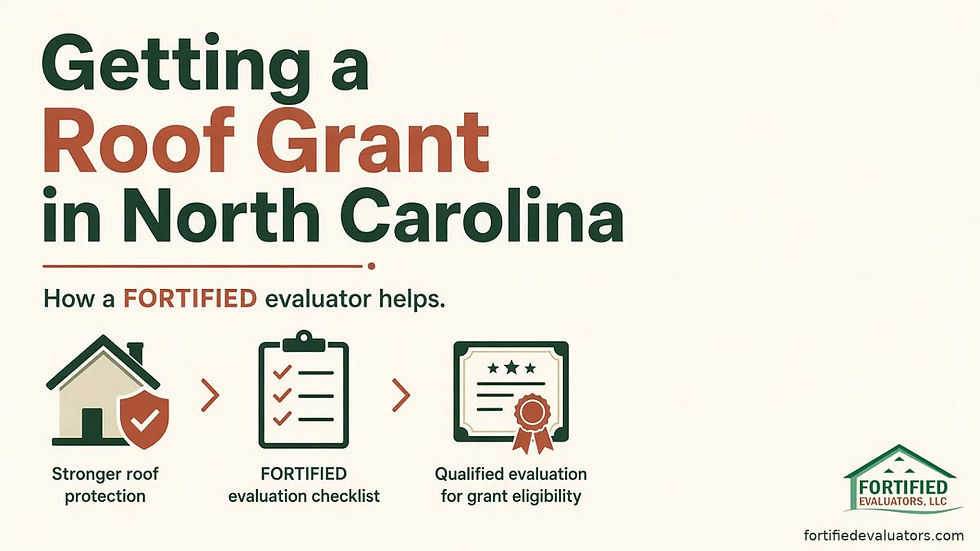 Getting a Roof Grant in North Carolina — how a FORTIFIED evaluator helps