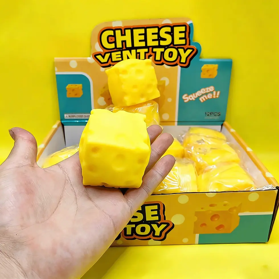 Thumbnail: Portable Cheese Squeeze Toy Fidget Stress Relief Squishy Ball Slow Rebound for