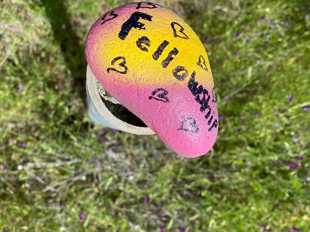 ombre painted rock, coronavirus encouragement