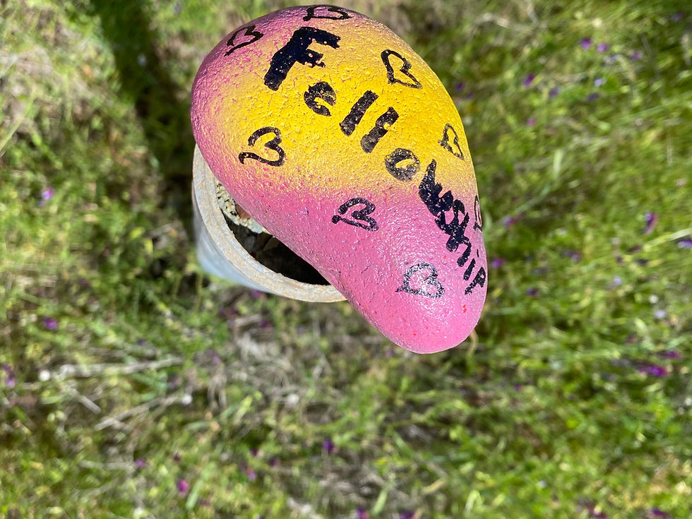 ombre painted rock, coronavirus encouragement
