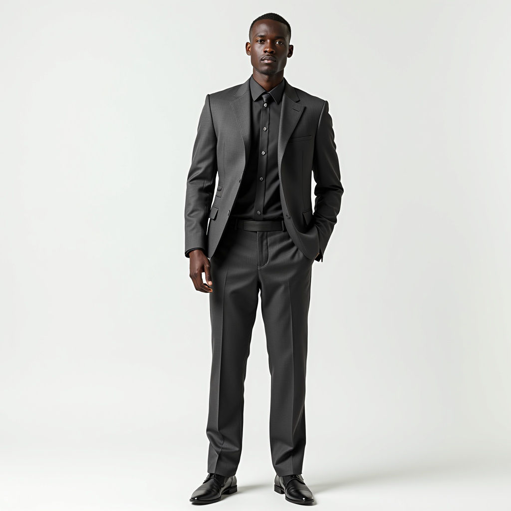 Charcoal Sharkskin Suit