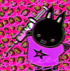 Scary Miffy with Syringe, Punk background