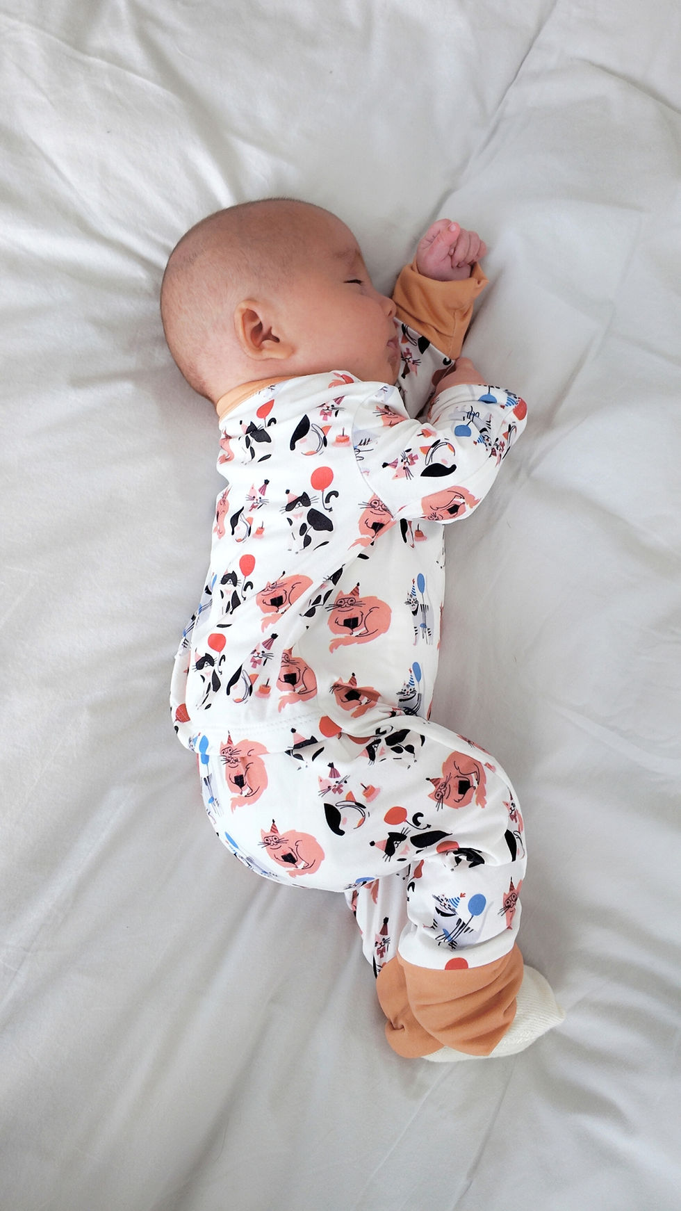 Miniatura: Pijama mamá y bebé gatos celebrando