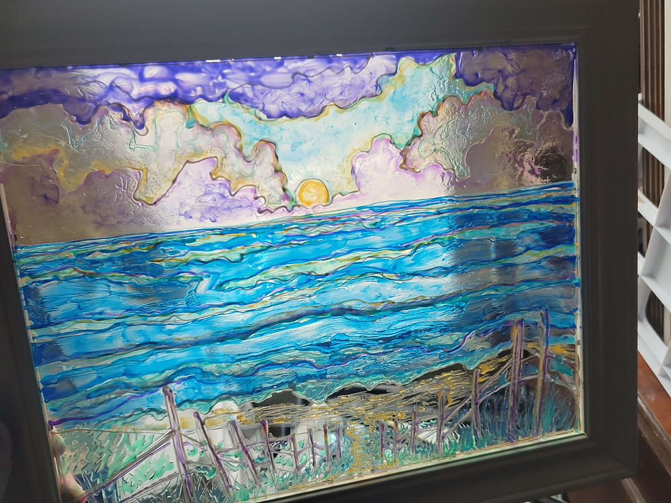 Thumbnail: Hand painted stained glass 45-115$