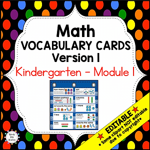 Windy City Teacher, Kindergarten, Vocabulary, Word Wall, Eureka Math, Engage NY