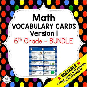 Windy City Teacher, 6th Grade , Vocabulary, Word Wall, Eureka Math, Engage NY 