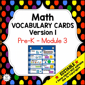 Windy City Teacher, Pre-K, Vocabulary, Word Wall, Eureka Math, Engage NY