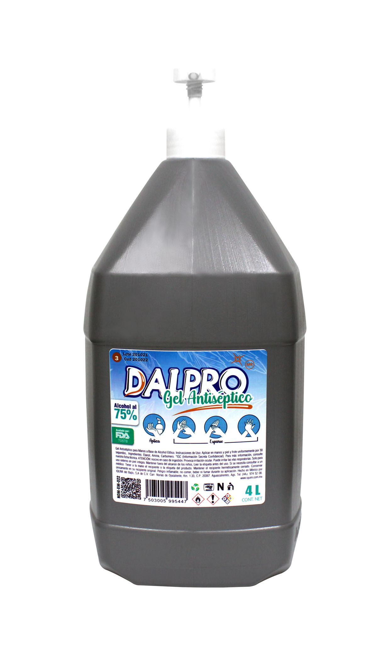 Alcohol en Gel 4 L con Dosificador