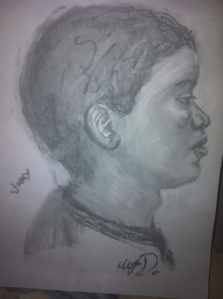 charcoal drawing of man