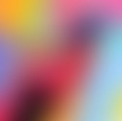 Colorful illustration of a hand holding a smartphone against a bright abstract paint-stroke background.