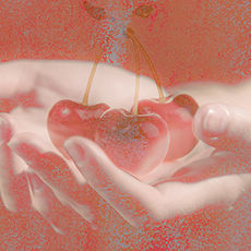 woman holding cherries