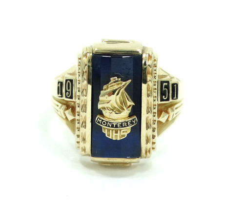 アクセサリー JOSTEN 10k Gold 1951 Class Ring Vintage High School 1951 Josten 10K Gold Ladies Class Ring
