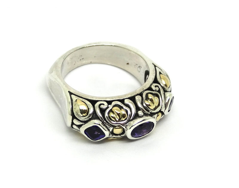 Thumbnail: SAMUEL BENHAM Amethyst 18k Gold & Silver BJC Ring