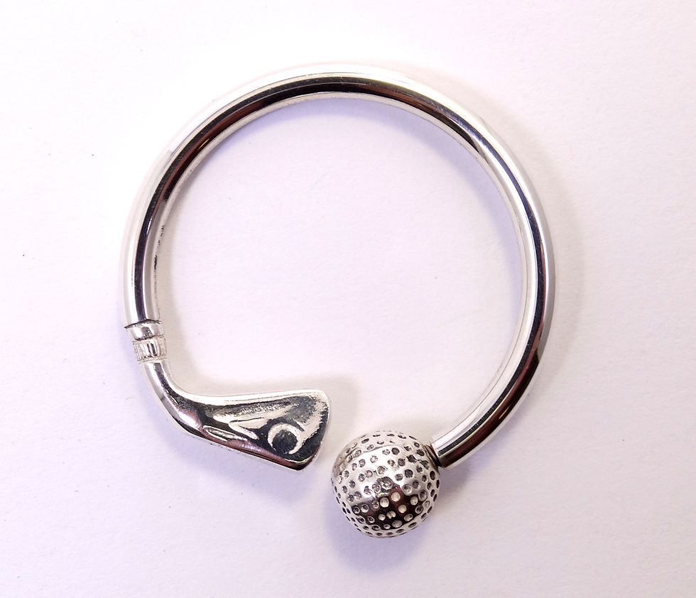 Thumbnail: Tiffany & Co Vintage GOLF CLUB BALL Sterling Silver 35mm Key Chain Ring