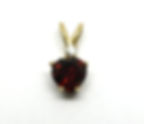 Thumbnail: Petite Red GARNET Heart 10k Gold Pendant