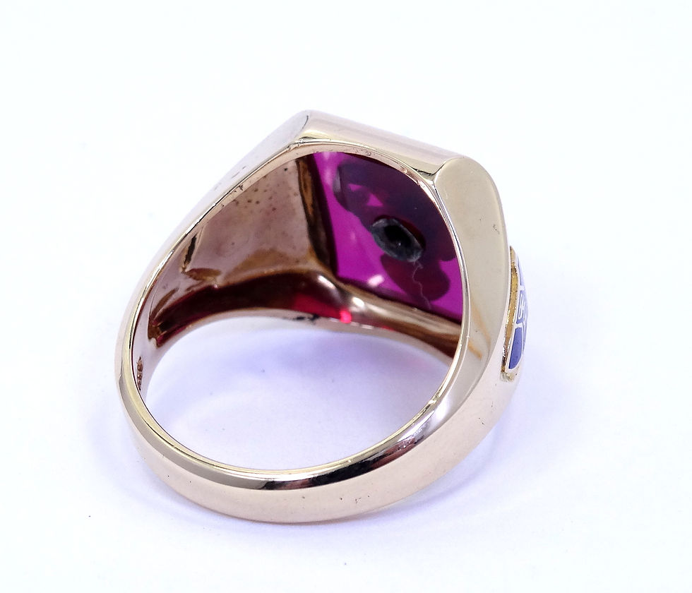 Thumbnail: Vintage FREEMASONIC Mens BPOE ELK'S LODGE 11 Clock 10K Gold SMF Ring 10.25