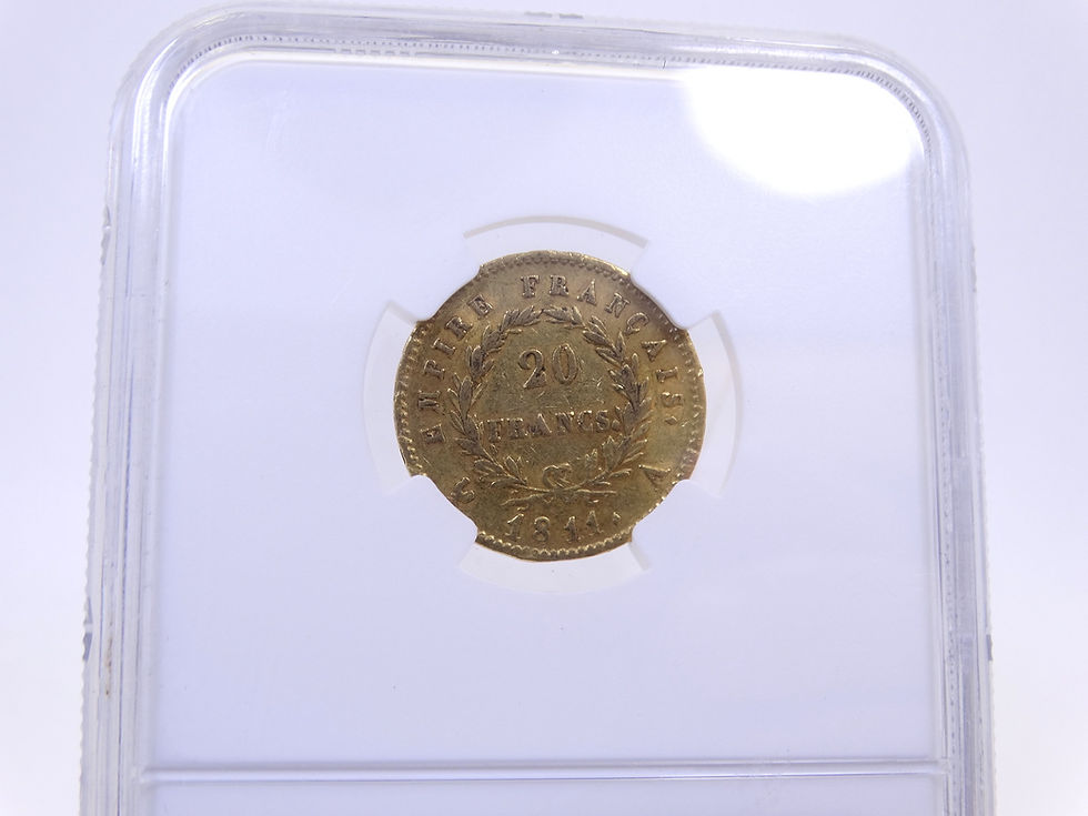 Thumbnail: NGC AU53 1811-A France Napoleon GOLD 20 FRANCS Paris Mint