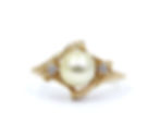 Thumbnail: Vintage 1940's "S" Japanese 6.5mm AKOYA GOLDEN PEARL 14K Gold Ring s.5