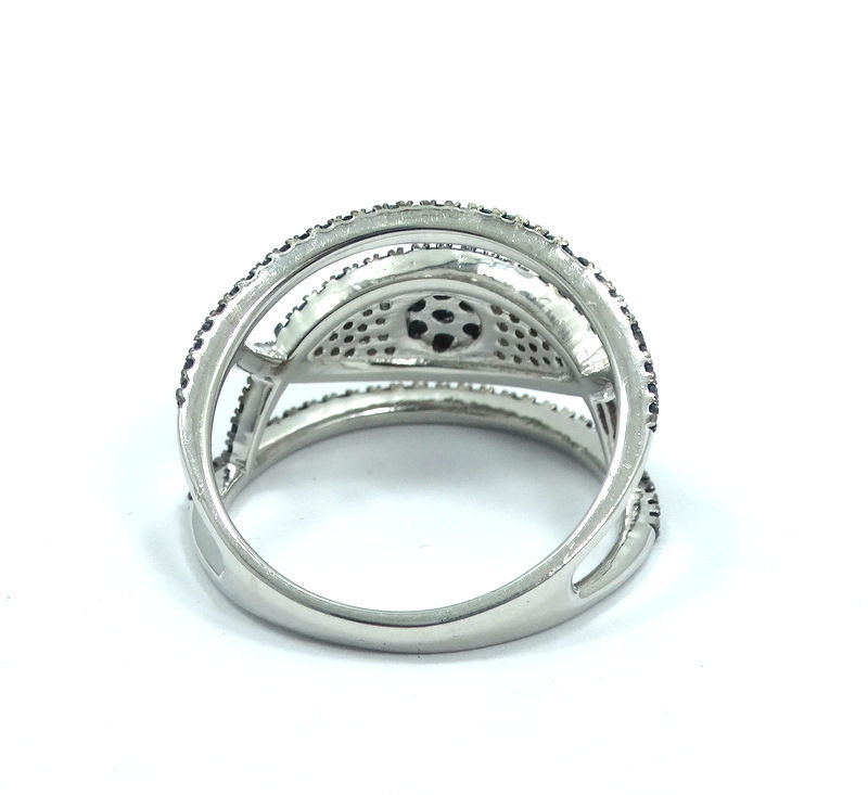Thumbnail: Blue Diamond ALL SEEING EYE Sterling Silver "925 L<] IN" Ring s.9