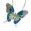 Thumbnail: Gorgeous MONARCH BUTTERFLY Inlay Multi-color Lab OPAL Sterling Silver Necklace