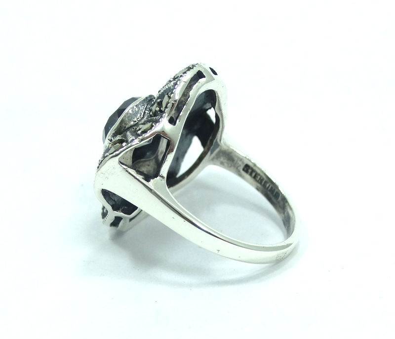 Thumbnail: JUDITH JACK Synthetic ALEXANDRITE Marcasite Sterling Silver Ring s.5-1/2